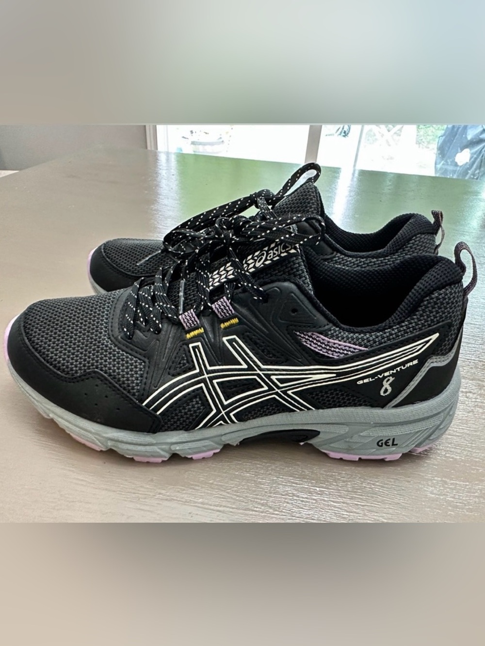 ASICS Gel-Venture 8 Trail Running Shoes Women’s Sz 8 Wide Black Purple 1012A706